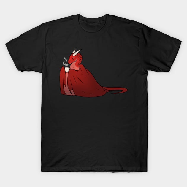 Morning coffee dragon T-Shirt by Ink Raven